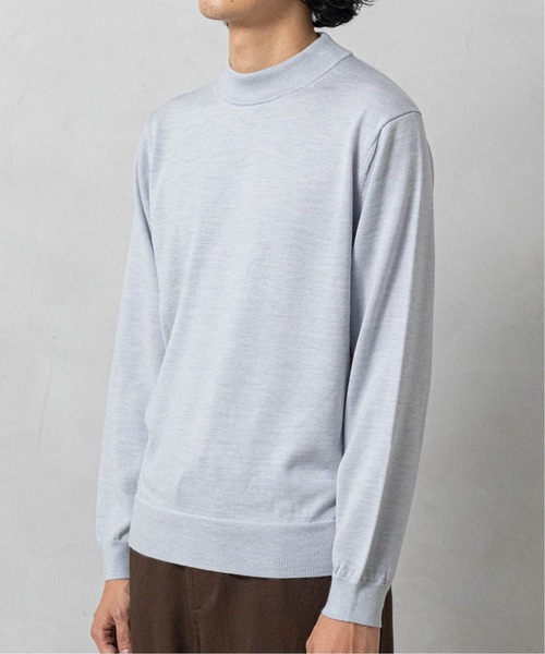 EDIFICE（エディフィス）の「カシミヤ/シルク/ウール クリスタル モックネック ニット（ニット/セーター・メンズ・ライトグレー/ブラック/ベージュ/カーキ/ボルドー/ダークブルー・SMALL/MEDIUM/LARGE）」の3枚目の写真