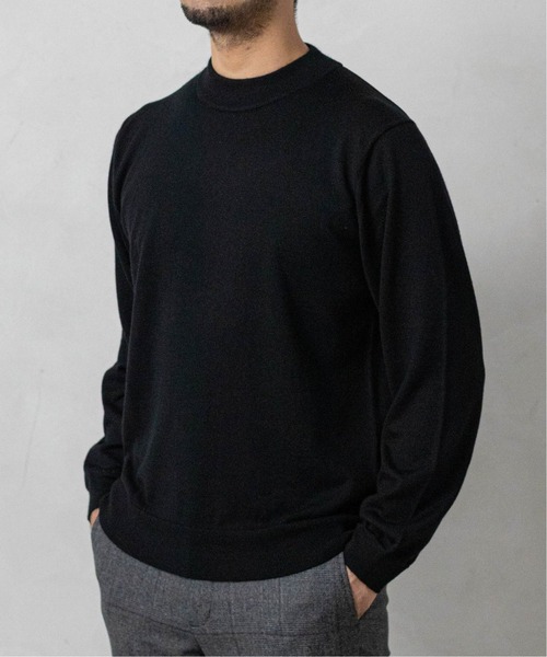 EDIFICE（エディフィス）の「カシミヤ/シルク/ウール クリスタル モックネック ニット（ニット/セーター・メンズ・ライトグレー/ブラック/ベージュ/カーキ/ボルドー/ダークブルー・SMALL/MEDIUM/LARGE）」の2枚目の写真