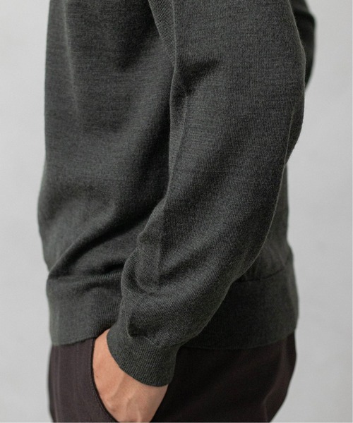 EDIFICE（エディフィス）の「カシミヤ/シルク/ウール クリスタル モックネック ニット（ニット/セーター・メンズ・ライトグレー/ブラック/ベージュ/カーキ/ボルドー/ダークブルー・SMALL/MEDIUM/LARGE）」の19枚目の写真