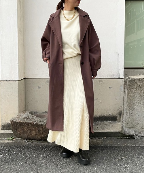 DouDou(ドゥドゥ)の「【WEB限定】ラグランスリーブ袖ボリュームコート(チェスターコート・レディース・ブラック/アイボリー/モカ・FREE)」の5枚目の写真