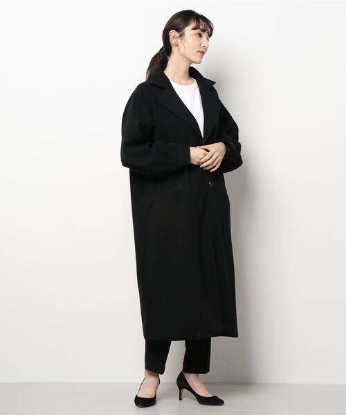 DouDou(ドゥドゥ)の「【WEB限定】ラグランスリーブ袖ボリュームコート(チェスターコート・レディース・ブラック/アイボリー/モカ・FREE)」の19枚目の写真