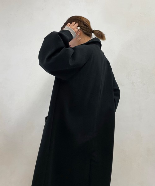 DouDou(ドゥドゥ)の「【WEB限定】ラグランスリーブ袖ボリュームコート(チェスターコート・レディース・ブラック/アイボリー/モカ・FREE)」の20枚目の写真