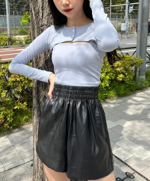 PHILLY（フィリー）の「フェイクレザーショートパンツ（その他パンツ・レディース・ブラック/ブラウン/アイボリー・FREE）」の21枚目の写真