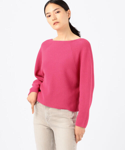 TOMORROWLAND (トゥモローランド)の「コットンポリエステルリリヤーン バックレースアッププルオーバー(ニット/セーター・レディース・ピンク/ホワイト/キャメル/ネイビー・S)」の1枚目の写真