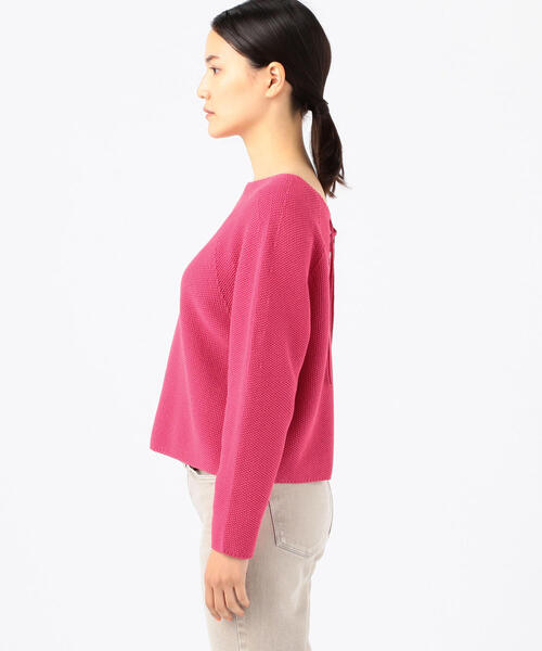 TOMORROWLAND (トゥモローランド)の「コットンポリエステルリリヤーン バックレースアッププルオーバー(ニット/セーター・レディース・ピンク/ホワイト/キャメル/ネイビー・S)」の8枚目の写真