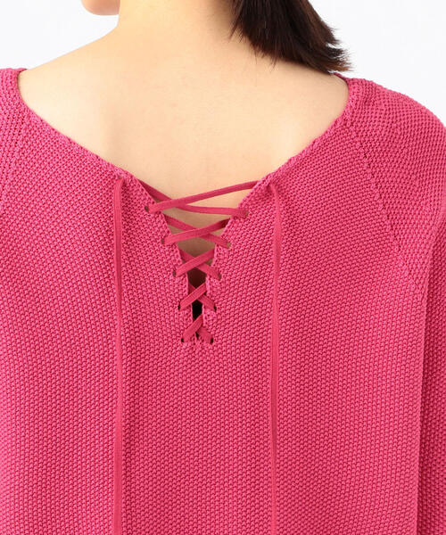 TOMORROWLAND (トゥモローランド)の「コットンポリエステルリリヤーン バックレースアッププルオーバー(ニット/セーター・レディース・ピンク/ホワイト/キャメル/ネイビー・S)」の12枚目の写真