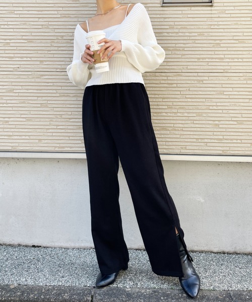 CLEA（クレア）の「キャミレイヤードデザインニット（ニット/セーター・レディース・ブラウン/アイボリー/ブラック・FREE）」の17枚目の写真