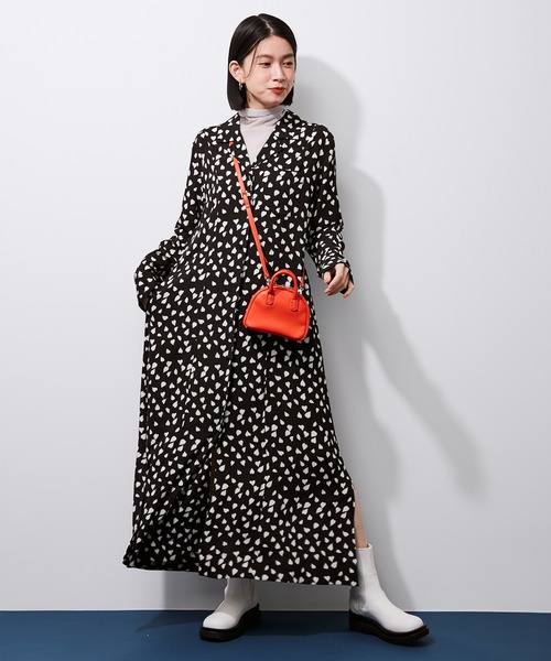 ADAM ET ROPE'（アダムエロペ）の「ランダムハートプリントワンピース（ワンピース・レディース・ブラック・FREE）」の15枚目の写真