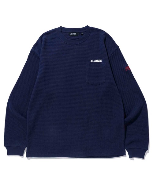 XLARGE(エクストララージ)の「THERMAL L/S POCKET TEE(Tシャツ/カットソー・メンズ・ネイビー/グリーン/ブラック・M/S/XL/L)」の6枚目の写真