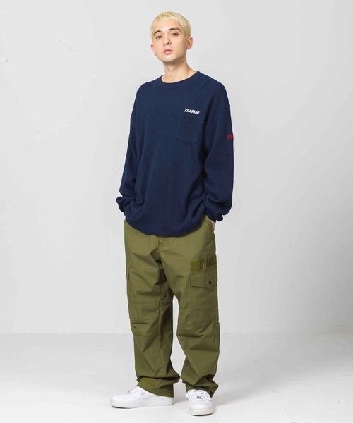 XLARGE(エクストララージ)の「THERMAL L/S POCKET TEE(Tシャツ/カットソー・メンズ・ネイビー/グリーン/ブラック・M/S/XL/L)」の14枚目の写真