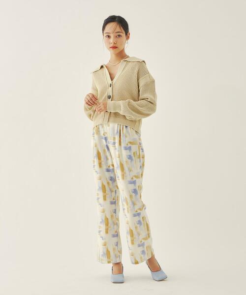 EMMEL REFINES(エメルリファインズ)の「<EMMEL REFINES(エメル リファインズ)>EM 幾何プリント タックパンツ(その他パンツ・レディース・ライトブルー/オフホワイト・FREE)」の10枚目の写真