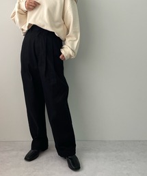 ハイウエストタックストレートパンツ