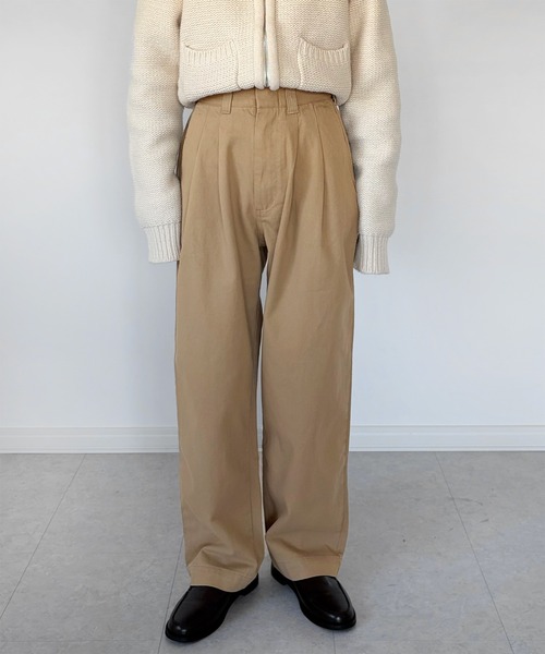 LE MORE(リモア)の「ハイウエストタックストレートパンツ(その他パンツ・レディース・ブラック/ベージュ/グリーン・S/M)」の15枚目の写真