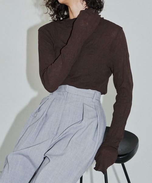 Aunt Marie's（アントマリーズ）の「ワッシャーシアータートルメロウトップス（Tシャツ/カットソー・レディース・ホワイト/ブラック/パープル/ピンク/ブルー/オレンジ/ベージュ/ブラウン・FREE）」の22枚目の写真