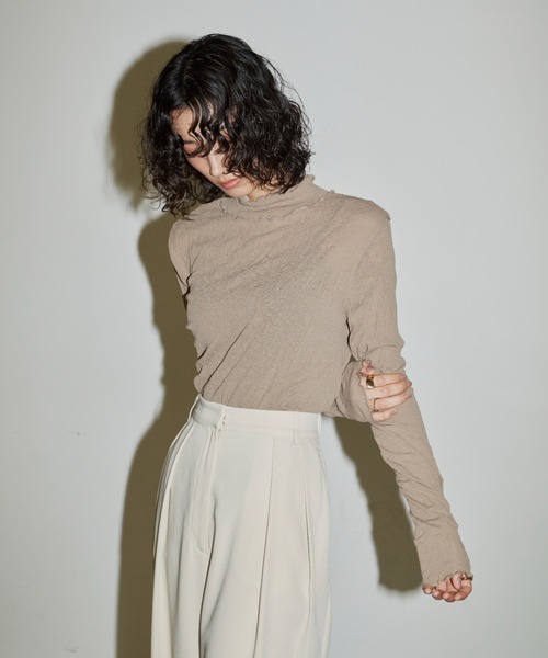 Aunt Marie's（アントマリーズ）の「ワッシャーシアータートルメロウトップス（Tシャツ/カットソー・レディース・ホワイト/ブラック/パープル/ピンク/ブルー/オレンジ/ベージュ/ブラウン・FREE）」の16枚目の写真