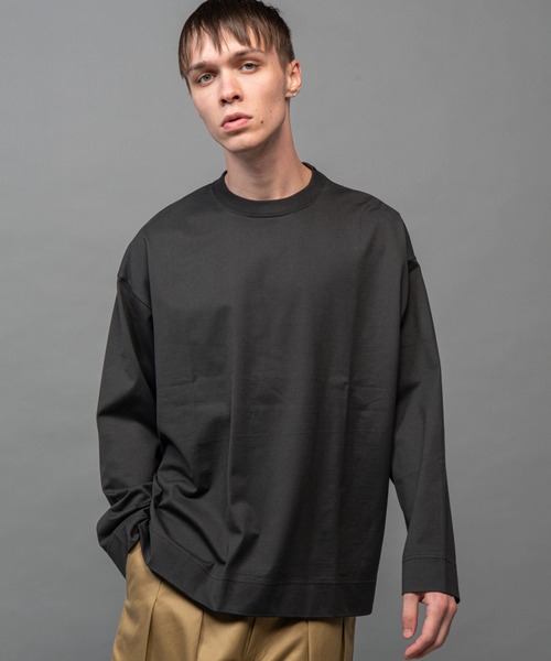 MR.OLIVE（ミスターオリーブ）の「ハイゲージ コットン / ビッグシルエット ロンT（Tシャツ/カットソー・メンズ・グレー系その他/ダークグレー/アイボリー/スモークグレー・SMALL/LARGE/MEDIUM）」の2枚目の写真