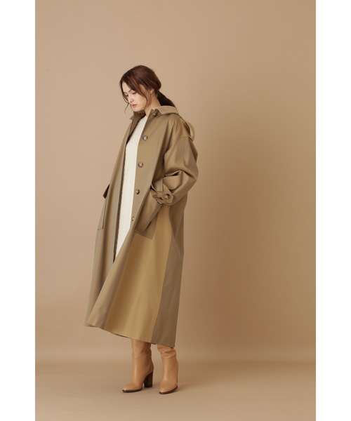 JILL STUART（ジルスチュアート）の「《Exclusive Line》ブロッキングロングコート（ステンカラーコート・レディース・カーキ・MEDIUM）」の14枚目の写真