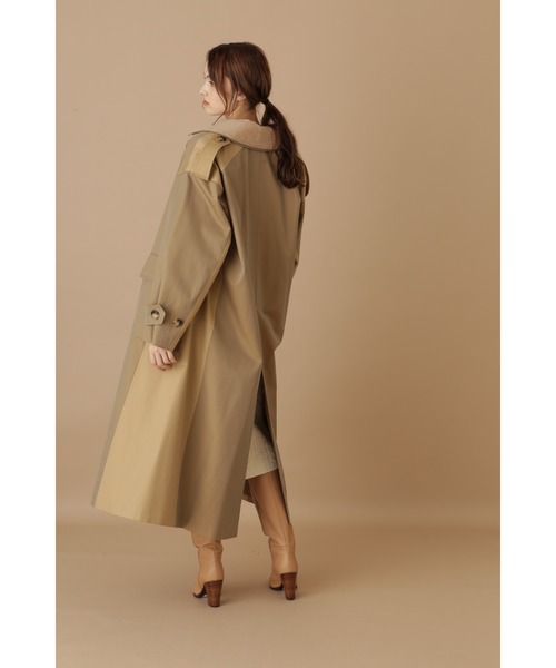 JILL STUART（ジルスチュアート）の「《Exclusive Line》ブロッキングロングコート（ステンカラーコート・レディース・カーキ・MEDIUM）」の16枚目の写真