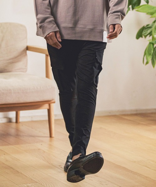 CAMBIO（カンビオ）の「mp9707- High Stretch Nylon Tapered Skinny Rib Cargo Pants カーゴパンツ（カーゴパンツ・メンズ・ブラック/オリーブ・L/M/S）」の3枚目の写真