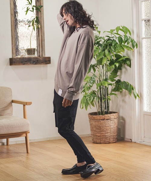 CAMBIO（カンビオ）の「mp9707- High Stretch Nylon Tapered Skinny Rib Cargo Pants カーゴパンツ（カーゴパンツ・メンズ・ブラック/オリーブ・L/M/S）」の6枚目の写真