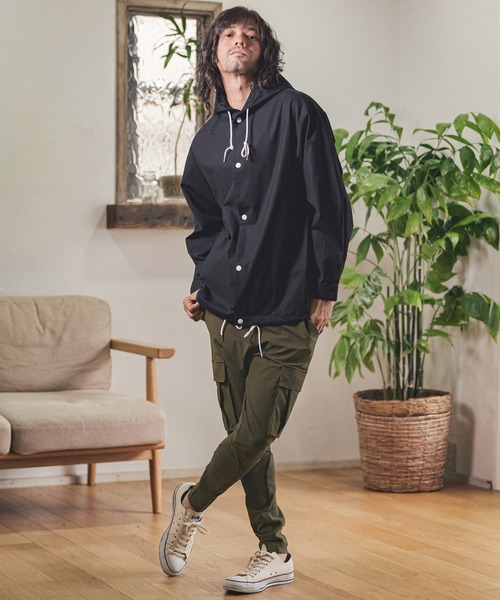 CAMBIO（カンビオ）の「mp9707- High Stretch Nylon Tapered Skinny Rib Cargo Pants カーゴパンツ（カーゴパンツ・メンズ・ブラック/オリーブ・L/M/S）」の8枚目の写真