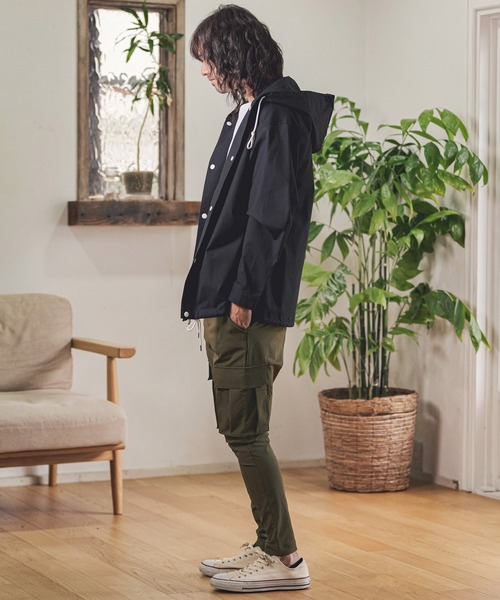 CAMBIO（カンビオ）の「mp9707- High Stretch Nylon Tapered Skinny Rib Cargo Pants カーゴパンツ（カーゴパンツ・メンズ・ブラック/オリーブ・L/M/S）」の9枚目の写真