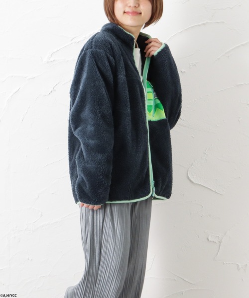 Mac-House（マックハウス）の「Penfield ペンフィールド×ゆるキャン△ ボアフリースジャケット（ブルゾン・レディース・ベージュ/ネイビー/ブラウン/グレー/オフホワイト・S/M/L/XL）」の7枚目の写真