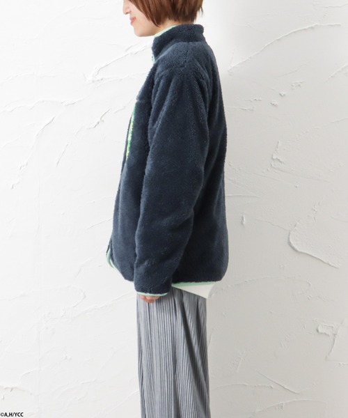Mac-House（マックハウス）の「Penfield ペンフィールド×ゆるキャン△ ボアフリースジャケット（ブルゾン・レディース・ベージュ/ネイビー/ブラウン/グレー/オフホワイト・S/M/L/XL）」の9枚目の写真