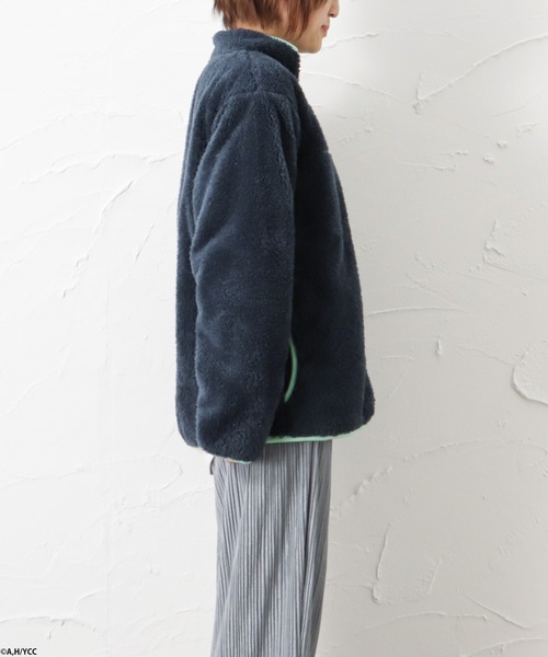 Mac-House（マックハウス）の「Penfield ペンフィールド×ゆるキャン△ ボアフリースジャケット（ブルゾン・レディース・ベージュ/ネイビー/ブラウン/グレー/オフホワイト・S/M/L/XL）」の10枚目の写真