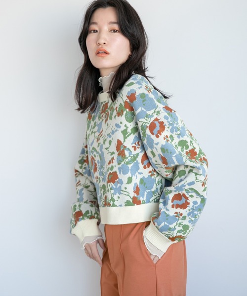 LOWRYS FARM(ローリーズファーム)の「ヴィンテージハナカーディガンLS 263759(カーディガン/ボレロ・レディース・ホワイト系その他/ブラック系その他・FREE)」の21枚目の写真