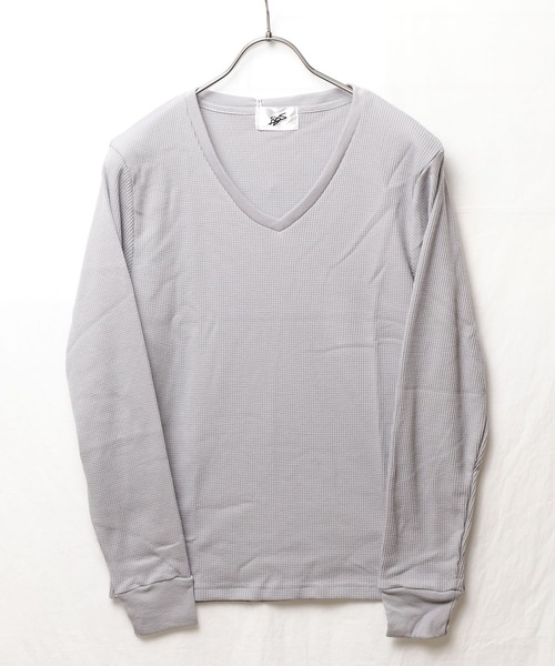 ARCHIVER(アーカイバ)の「【Bl】【RDS】Vネックワッフルカットソー(Tシャツ/カットソー・レディース・ホワイト/ブラック/グレー/ベージュ/カーキ/ネイビー/ライトピンク・X-LARGE/LARGE/MEDIUM)」の1枚目の写真