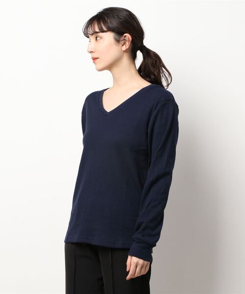 ARCHIVER(アーカイバ)の「【Bl】【RDS】Vネックワッフルカットソー(Tシャツ/カットソー・レディース・ホワイト/ブラック/グレー/ベージュ/カーキ/ネイビー/ライトピンク・X-LARGE/LARGE/MEDIUM)」の15枚目の写真
