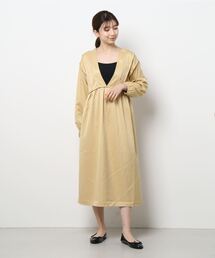 Samansa Mos2 blue | パイピングワンピース(ワンピース)