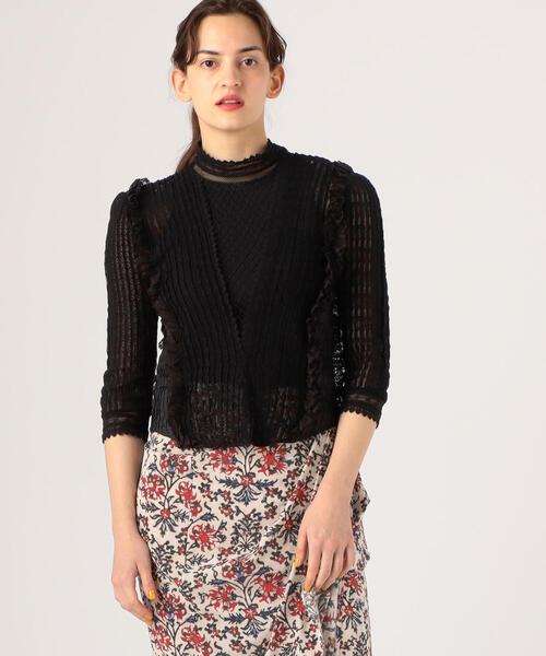 ISABEL MARANT（イザベルマラン）の「ISABEL MARANT ROSCOE ミックスレースブラウス（シャツ/ブラウス・レディース・ブラック・34/36）」の11枚目の写真