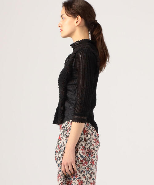 ISABEL MARANT（イザベルマラン）の「ISABEL MARANT ROSCOE ミックスレースブラウス（シャツ/ブラウス・レディース・ブラック・34/36）」の2枚目の写真