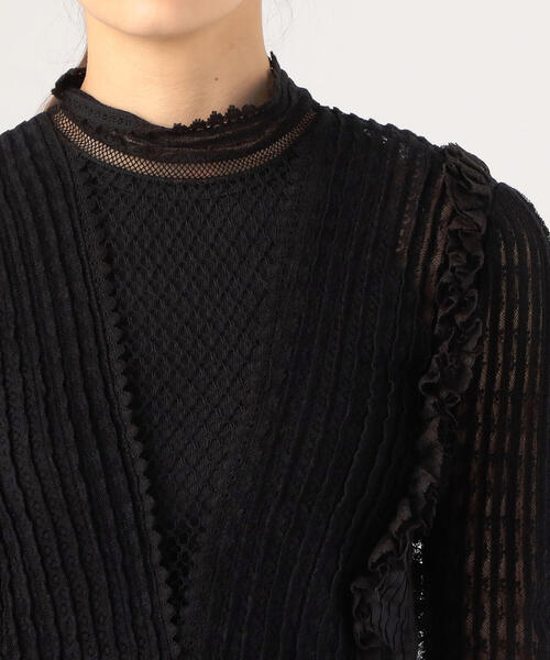 ISABEL MARANT（イザベルマラン）の「ISABEL MARANT ROSCOE ミックスレースブラウス（シャツ/ブラウス・レディース・ブラック・34/36）」の5枚目の写真