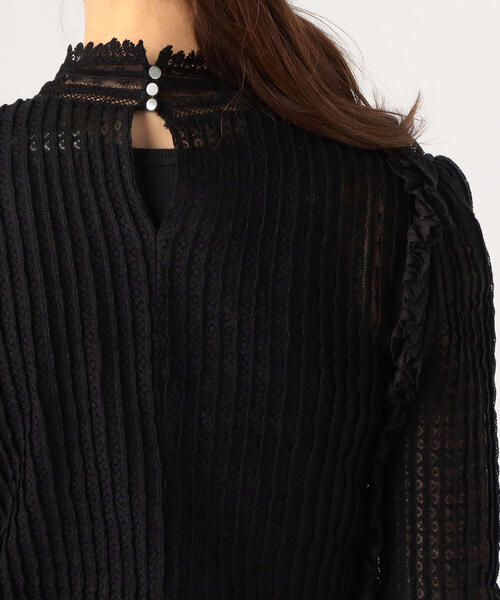 ISABEL MARANT（イザベルマラン）の「ISABEL MARANT ROSCOE ミックスレースブラウス（シャツ/ブラウス・レディース・ブラック・34/36）」の6枚目の写真