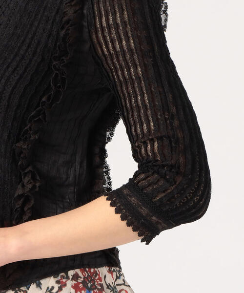 ISABEL MARANT（イザベルマラン）の「ISABEL MARANT ROSCOE ミックスレースブラウス（シャツ/ブラウス・レディース・ブラック・34/36）」の7枚目の写真
