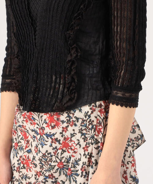 ISABEL MARANT（イザベルマラン）の「ISABEL MARANT ROSCOE ミックスレースブラウス（シャツ/ブラウス・レディース・ブラック・34/36）」の8枚目の写真