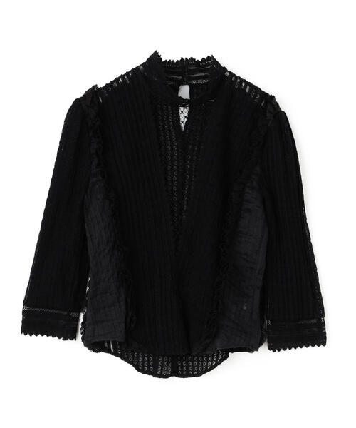ISABEL MARANT（イザベルマラン）の「ISABEL MARANT ROSCOE ミックスレースブラウス（シャツ/ブラウス・レディース・ブラック・34/36）」の9枚目の写真