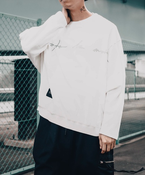 rovtski（ロフトスキー）の「SHARE ROOMS DORMAN SWEAT MAISON/シェアルーム ドルマン オーバーサイズ スウェット トレーナー（スウェット・メンズ・オフホワイト/モカ/ブルー系その他/キナリ・FREE）」の2枚目の写真