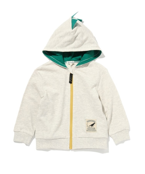 SHOO・LA・RUE（シューラルー）の「◆【90-130cm】裏毛恐竜ツノZIPパーカー（パーカー・キッズ・ライトグレー/ブラック・11/10/12/13/09）」の14枚目の写真