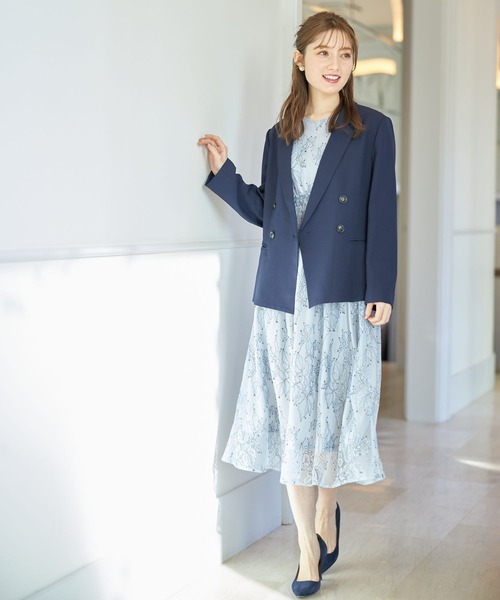 tocco closet(トッコ クローゼット)の「フリル付きウエストシャーリングチュールレースワンピース(ワンピース・レディース・サックスブルー/ブラック・M)」の11枚目の写真