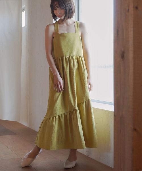 低身長向けサイズ】ブラウスレイヤードワンピース