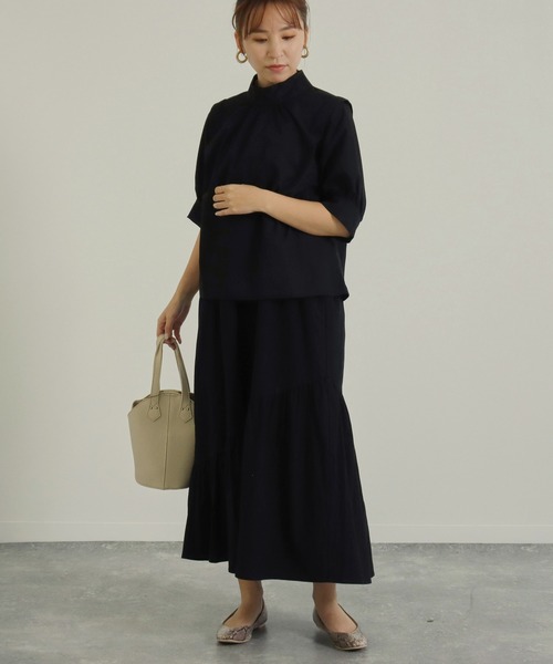 AULI（アウリィ）の「【低身長向けサイズ】ブラウスレイヤードワンピース（ワンピース・レディース・ブラック/オレンジ/グリーン・S/XS）」の17枚目の写真