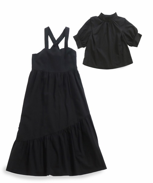 AULI（アウリィ）の「【低身長向けサイズ】ブラウスレイヤードワンピース（ワンピース・レディース・ブラック/オレンジ/グリーン・S/XS）」の11枚目の写真