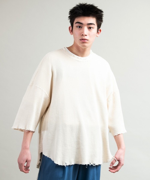 ディスカバード ダメージワッフル DISCOVERED tシャツ ディスカバード / DAMAGE WAFFLE CUTSAWN