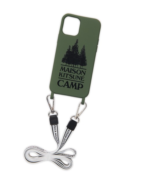 Maison Kitsune(メゾンキツネ)の「MK CAMP IPHONE CASE W/ LOGO STRAP(スマホケース/カバー・メンズ・ダークカーキ・S)」の1枚目の写真