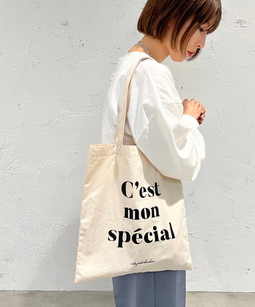 apres jour mignon(アプレジュールミニョン)の「ロゴトートバッグ【ZOZOTOWN限定アイテム】(トートバッグ・レディース・アイボリー/ブラック系その他/ピンク/ブラック・ONESIZE)」の5枚目の写真