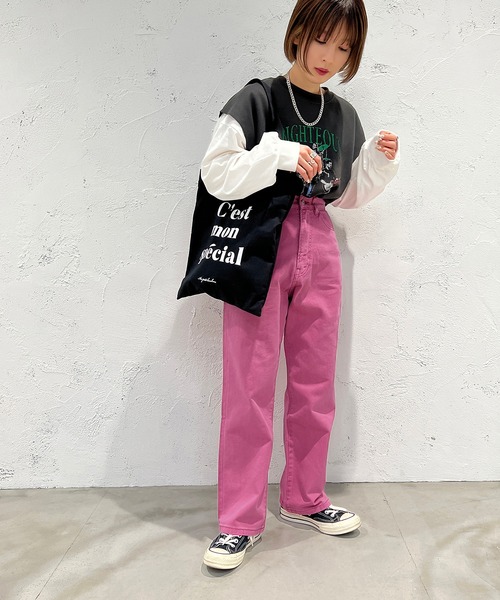 apres jour mignon(アプレジュールミニョン)の「ロゴトートバッグ【ZOZOTOWN限定アイテム】(トートバッグ・レディース・アイボリー/ブラック系その他/ピンク/ブラック・ONESIZE)」の10枚目の写真